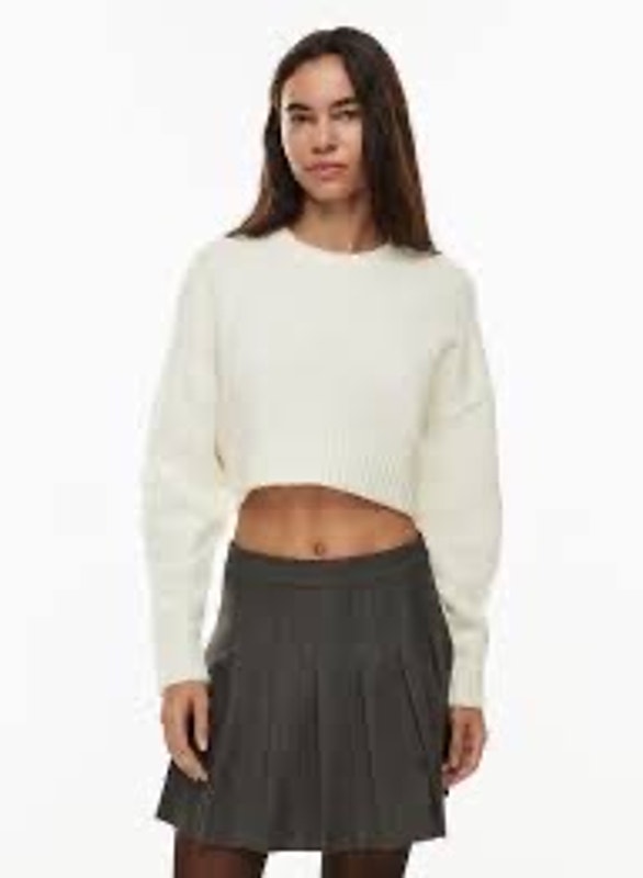 Aritzia Sunday Best Peggy Cropped Sweater Organic Cotton Cashmere 2xs Ivory